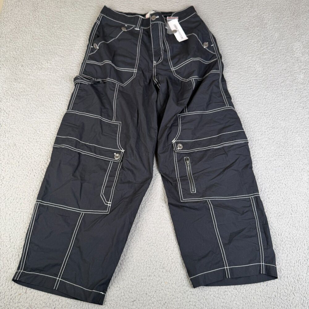 BDG Cargo Pant 4 Black Tapered Leg Utility Urban Outfitters Streetwear 31x27